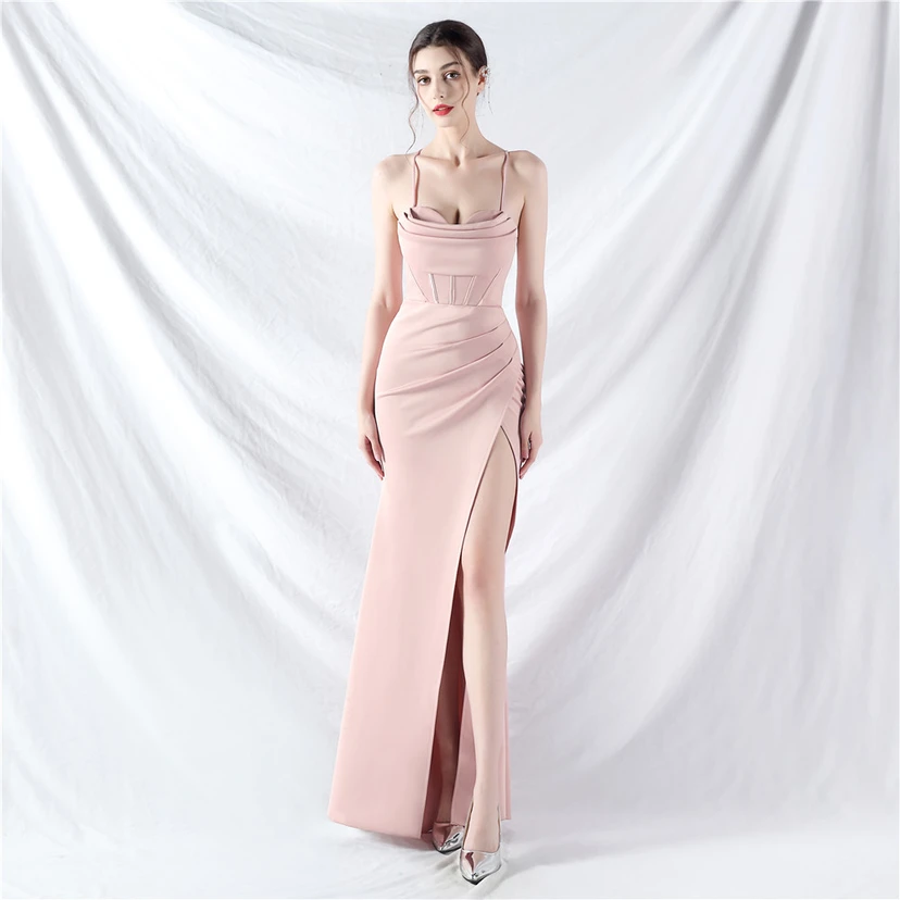 Palace Herringbone Vest High-End Sling Evening Dress view 16