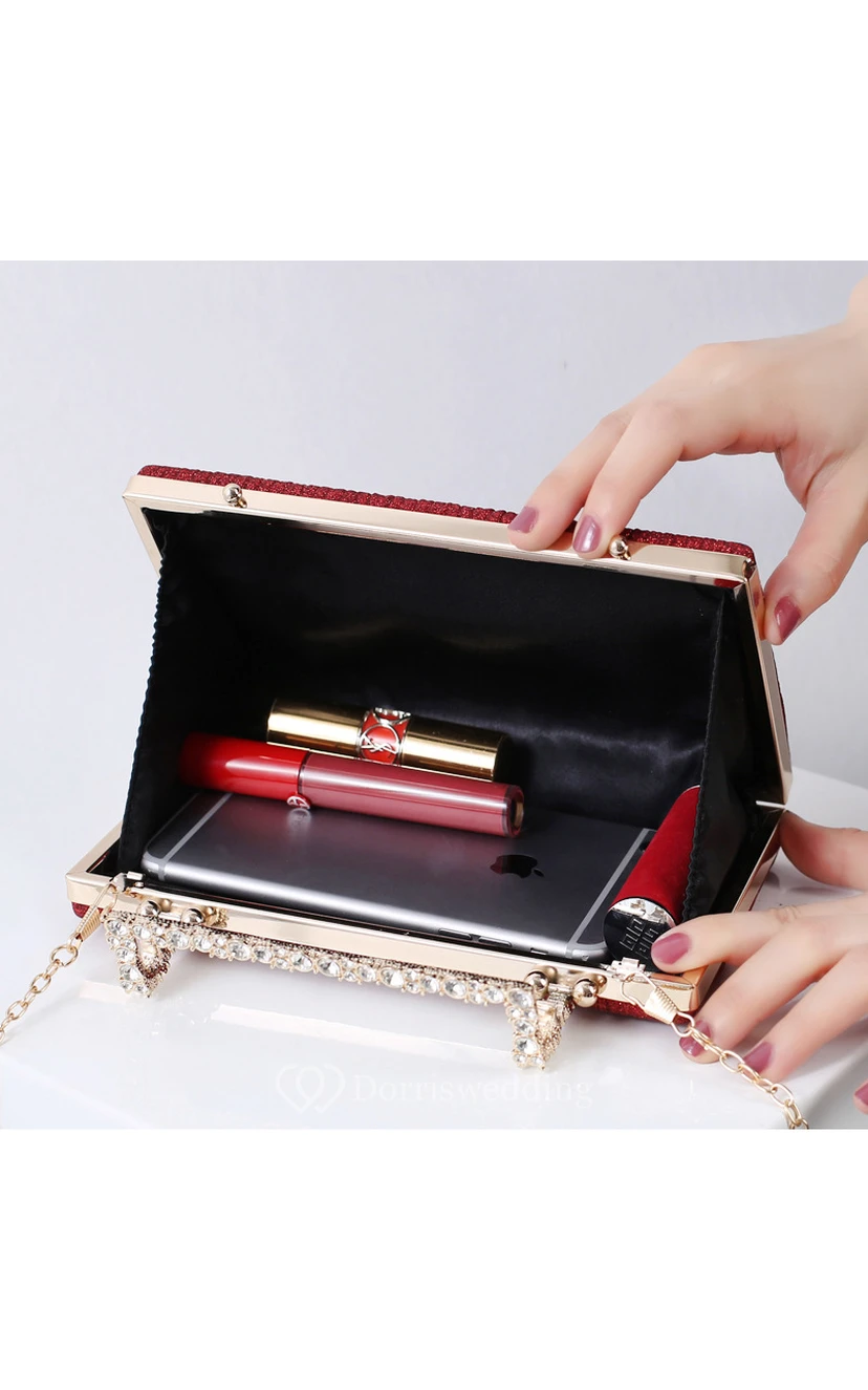 Schlichte Clutch mit Kristallgriff view 2