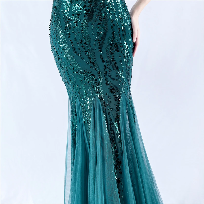 Craft Beading Mesh Sequins Evening Dress Annual Meeting Performance Host view 54