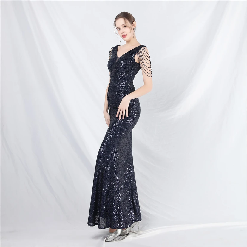 Cross-Border Dress Crafted Custom-Made Beaded Sequined Long Evening Dress view 50