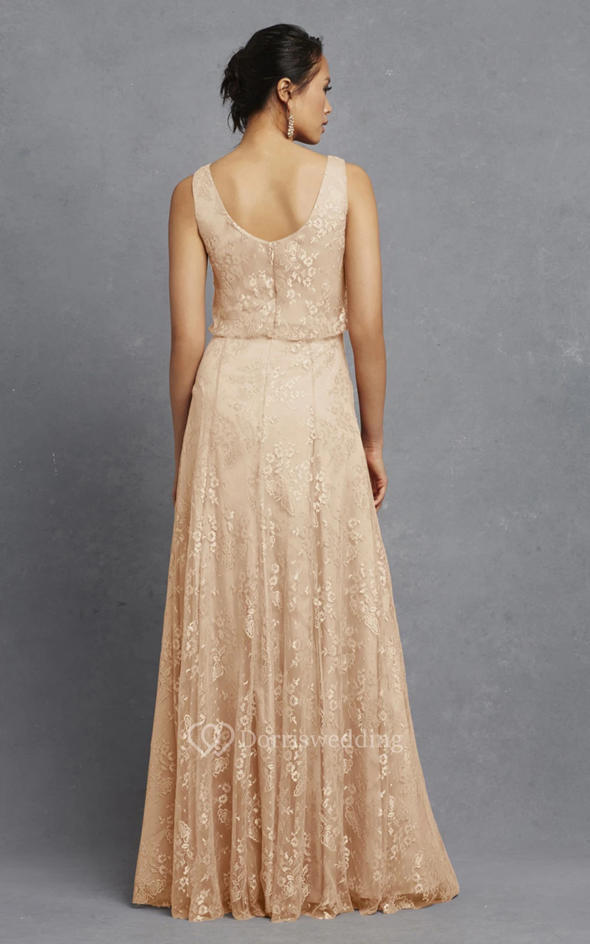 Robe longue sans manches charmante à plis view 3