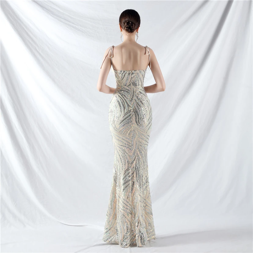 Double-Binding Rope-Binding Craft-Made Ostrich Feather Encrypted Laminated Beads High-End Evening Dress view 66