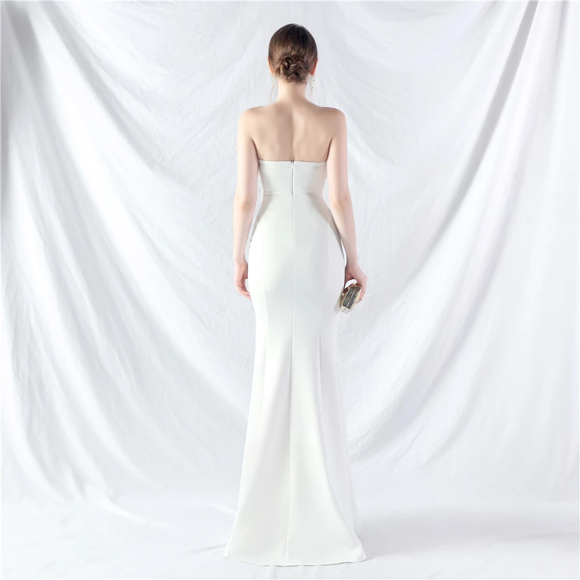 Craft Dress Sexy Off-Shoulder Wrapped Chest Satin Evening Dress view 62