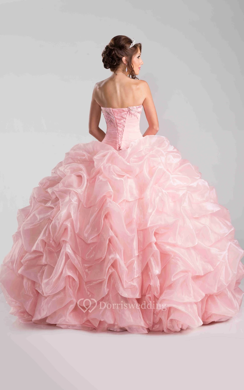Picturesque Ball Gown With Sweetheart Neck And Sequin Embellishment view 2