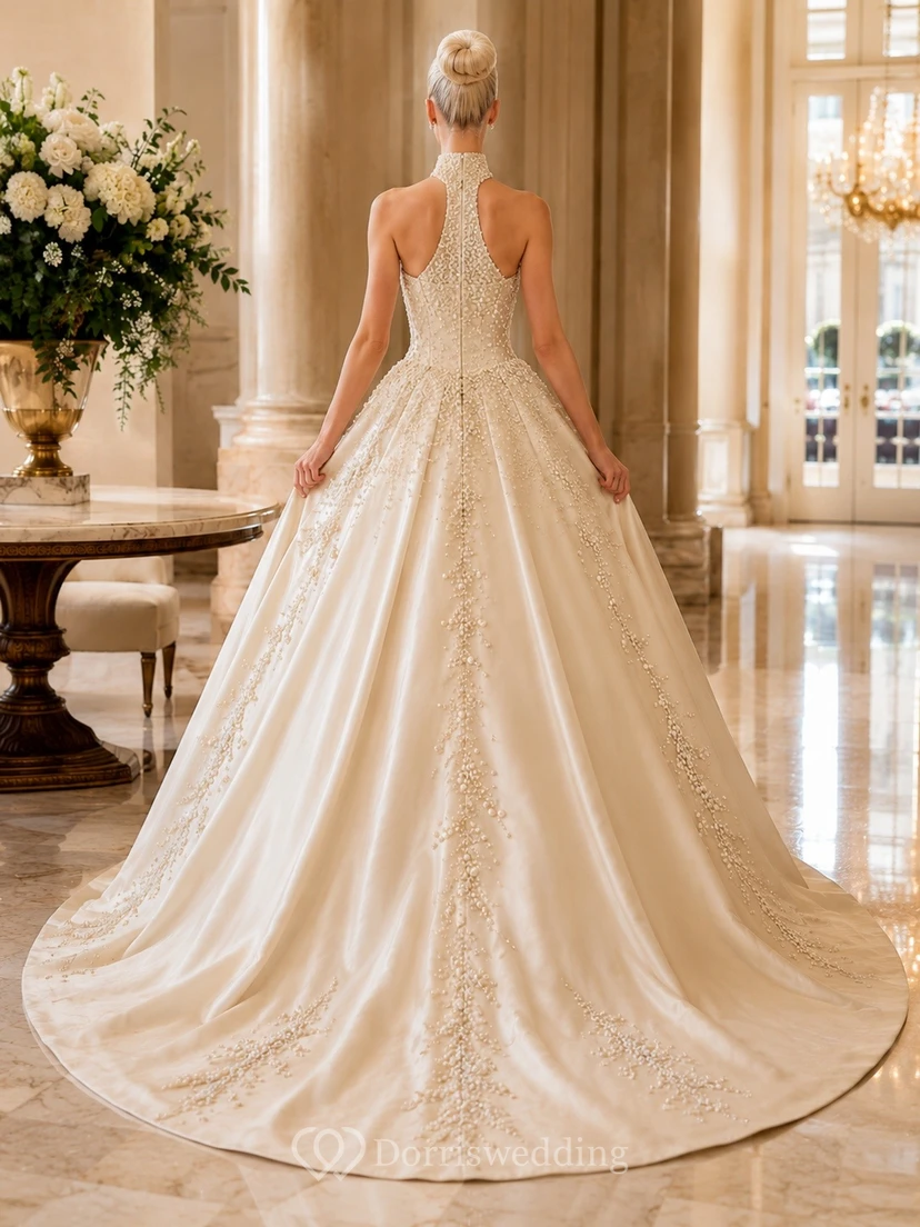 Vestido de novia elegante de corte A para ceremonia formal view 2