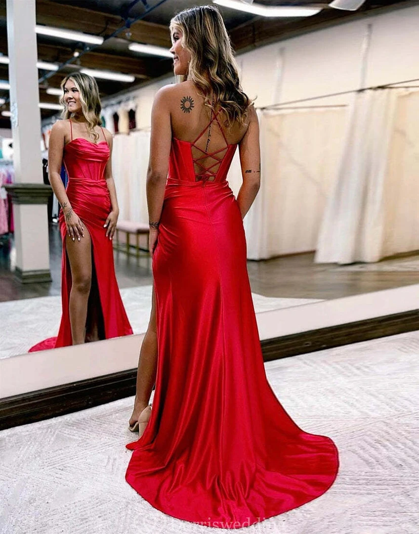 Spaghettiträgerkleid mit Raffungen vorne und Schlitz, schlichtes Etuikleid view 12