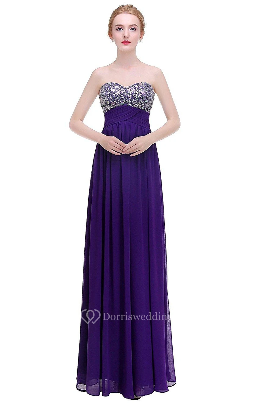 Sweetheart A-line Dress with Empire Ruched Waist