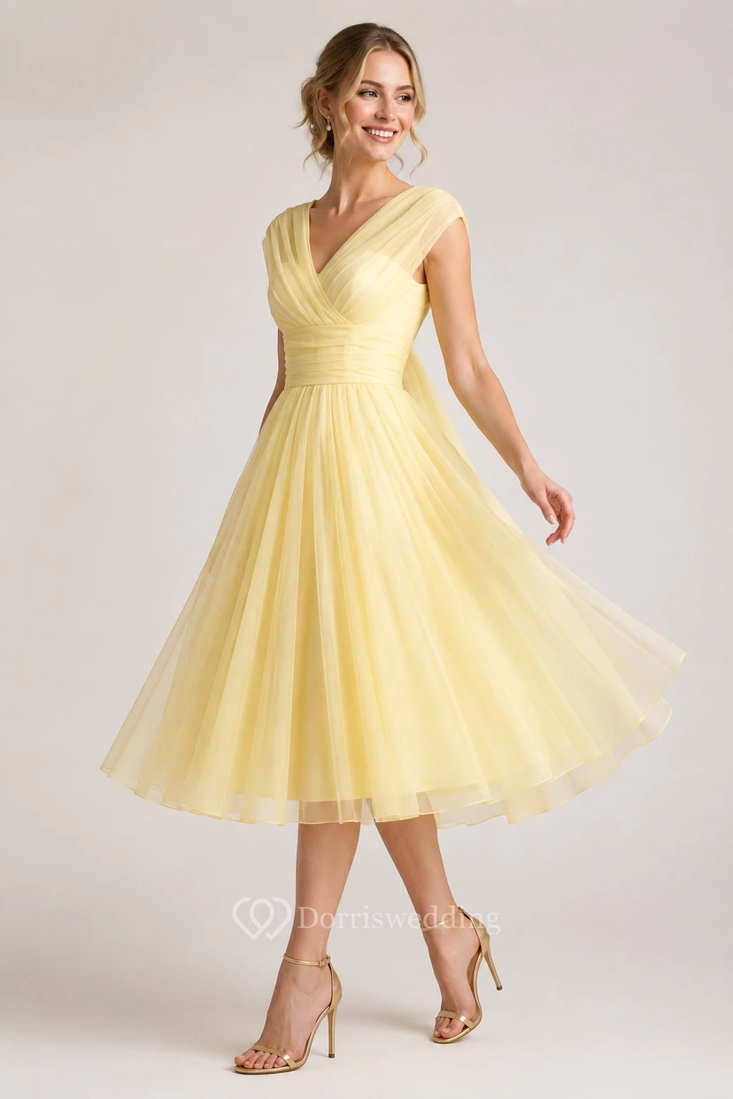 Charming Bow Detail Chiffon Ball Gown view 11