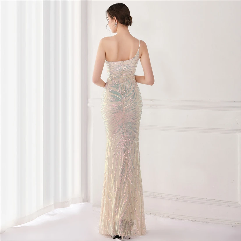 New Sequin Sequin Fairy Celebrity Party Party Evening Dress Sexy Long Toast Dress Bride view 45