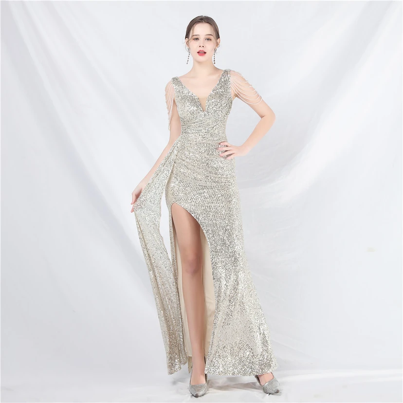 Cross-Border Dress Crafted Custom-Made Beaded Sequined Long Evening Dress view 30
