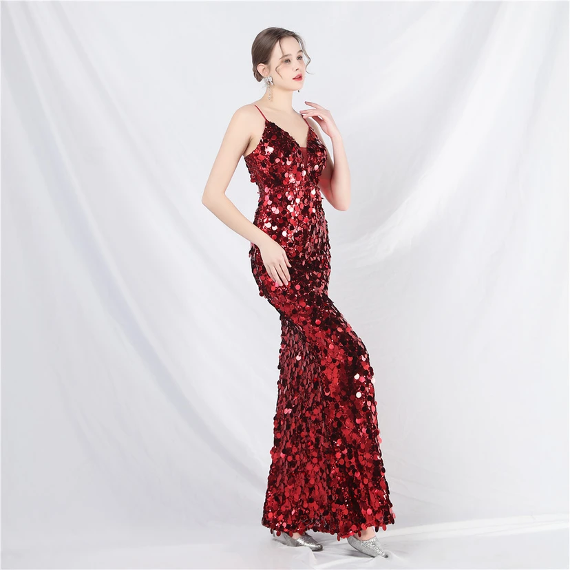 Robe de soirée longue à bretelles haut de gamme view 11