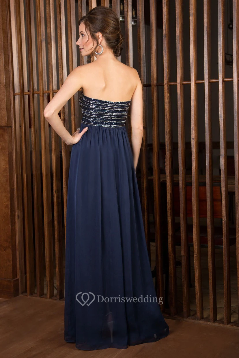 Strapless A-Line Gown With Shawl And Beaded Bodice view 2