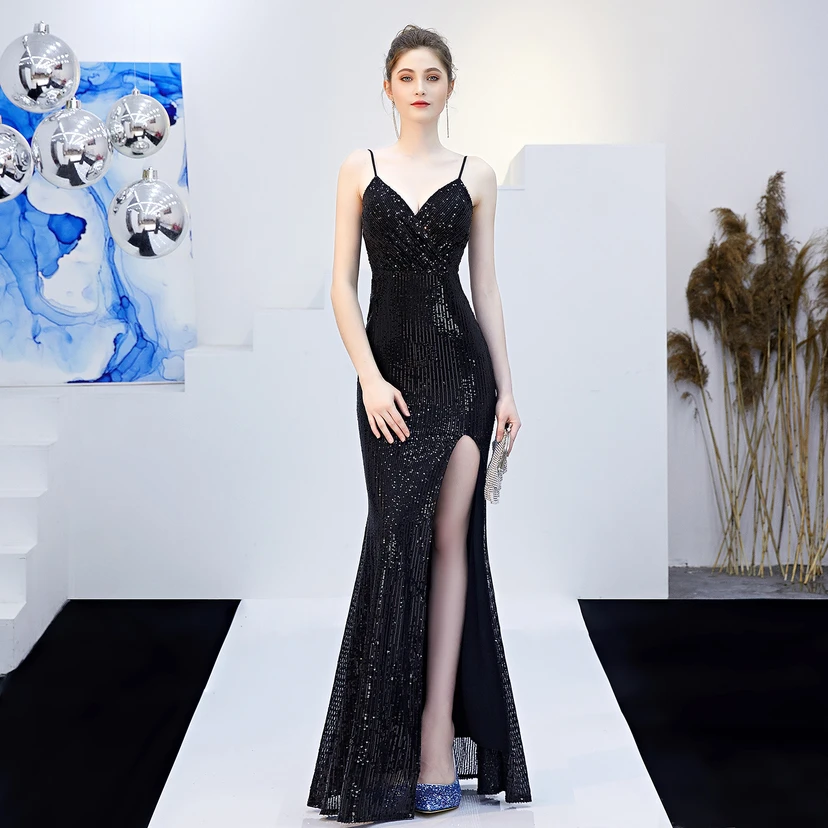 Märchenhaftes, verträumtes Promi-Party-, sexy, langes, schlankes Abendkleid mit Meerjungfrauenschnitt view 47