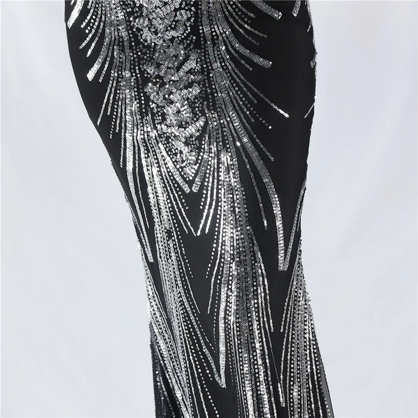 Waist-Reduced Fishbone Shaping Positioning Flower Sequined Anchor Sexy Beaded Suspender Evening Dress view 90