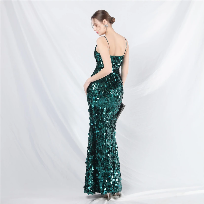 Robe de soirée longue à bretelles haut de gamme view 6