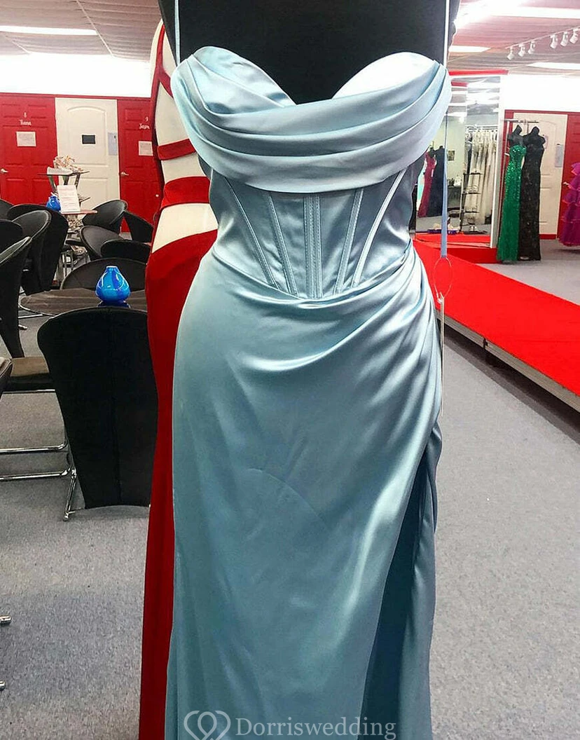 Spaghettiträgerkleid mit Raffungen vorne und Schlitz, schlichtes Etuikleid view 18
