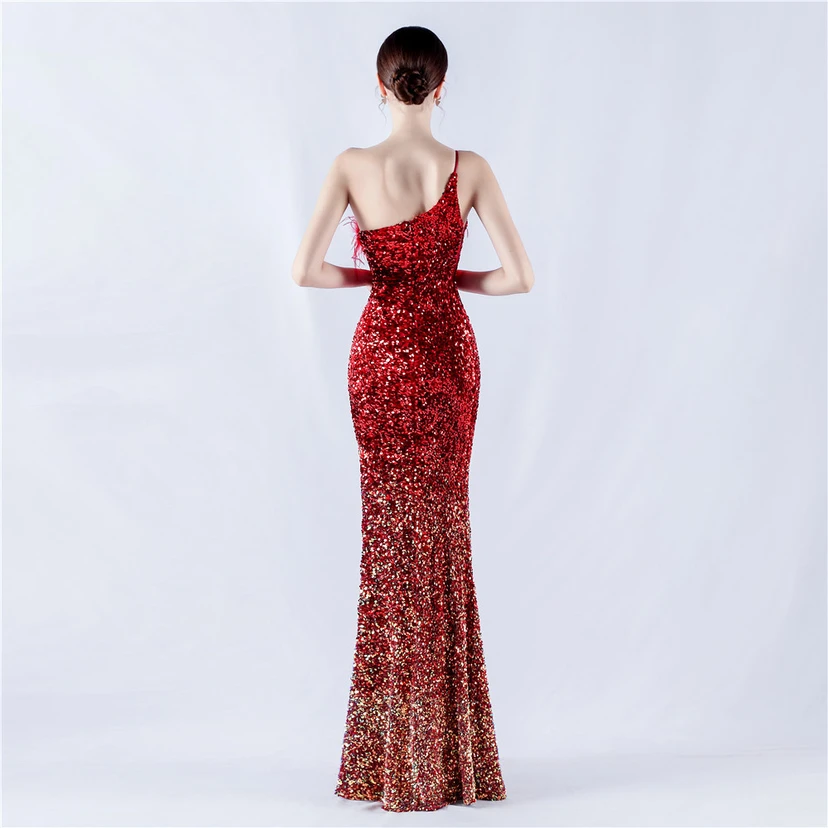 Robe de soirée en satin à baleines ornée de diamants et de fleurs, taille haute, pour réunion annuelle et mariage view 43