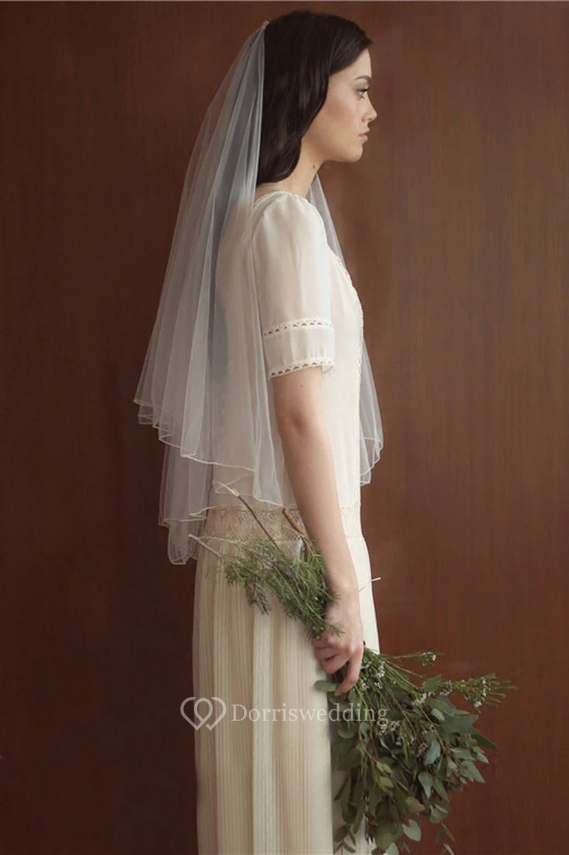 Simple Retro Soft Two Layer Wedding Veil view 2
