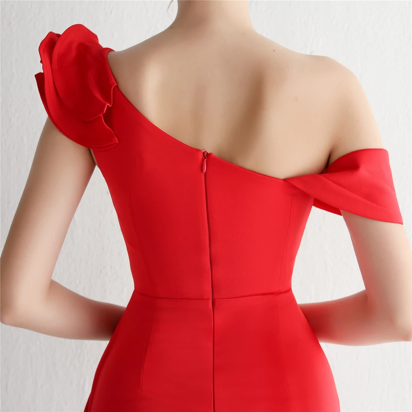 6 Farben One Shoulder Bankett Abendkleid Mode Party Langes Elegantes Schlankes Sexy Meerjungfrauenkleid view 36