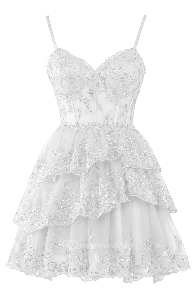Blue Off-the-Shoulder Short Dress with Lace view 12