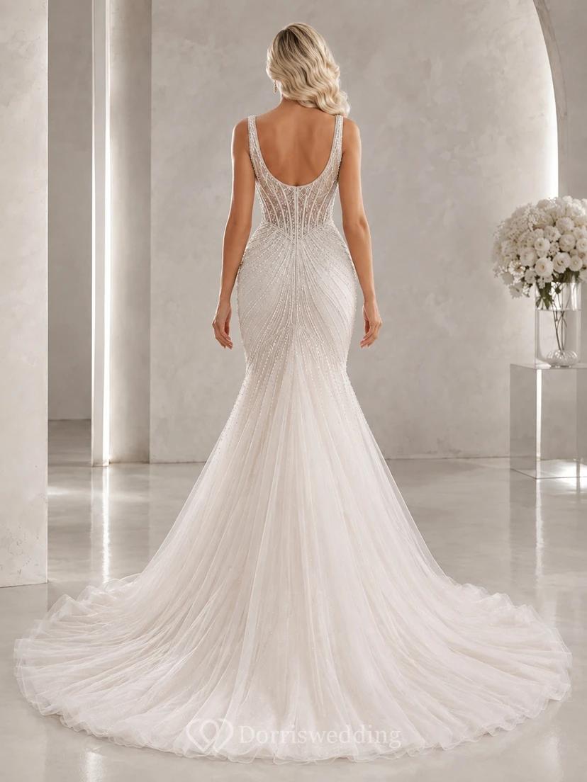 Simple A-line Strapless a Elegant Bridal Wedding Dress view 2