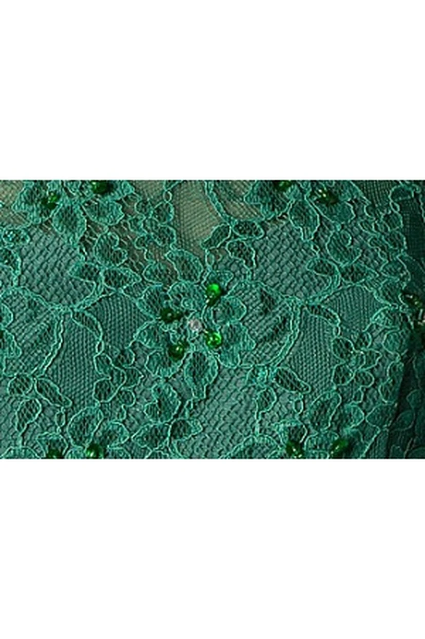 Lace Top Cap Sleeve Sheath Long Mother Of The Bride Dress With Crystal Details view 2