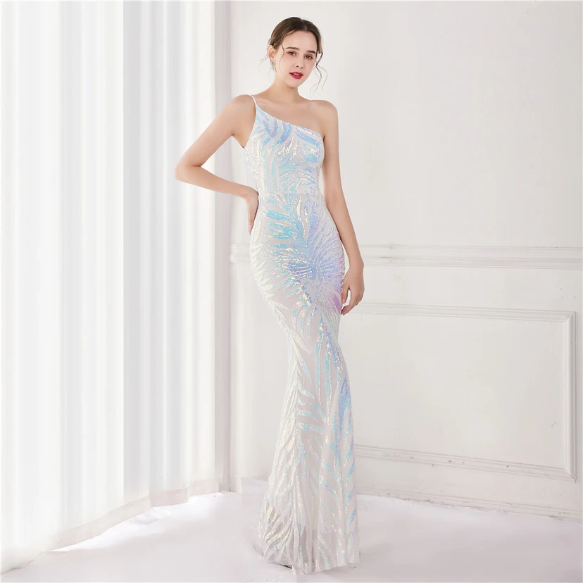 New Sequin Sequin Fairy Celebrity Party Party Evening Dress Sexy Long Toast Dress Bride view 21