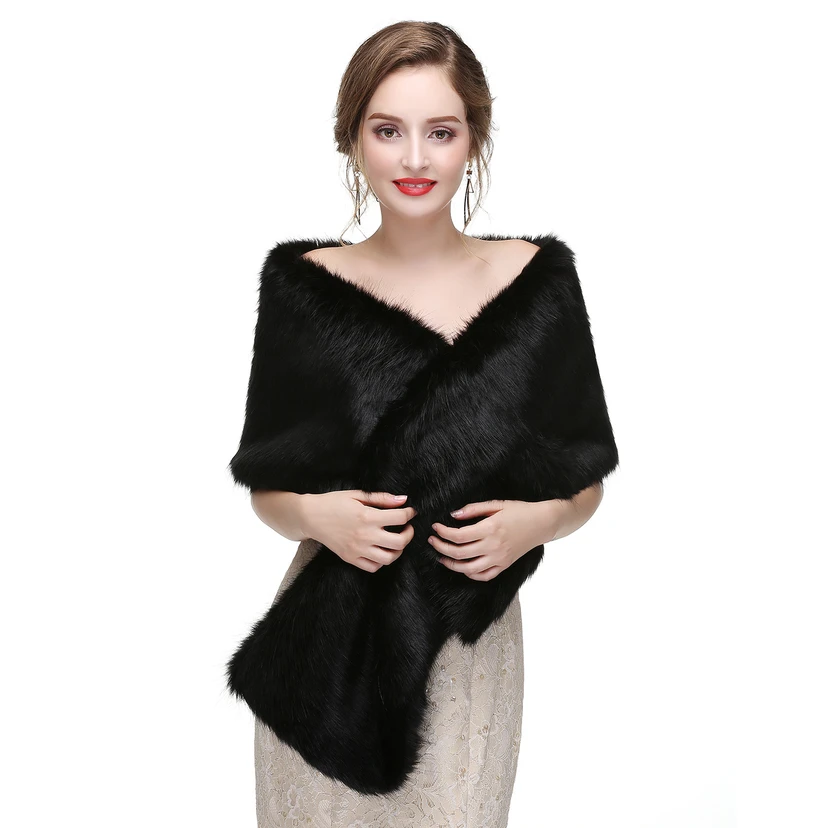Bridal Winter Warm Wool Cape Fur Wedding Dress Fox Fur Waistcoat