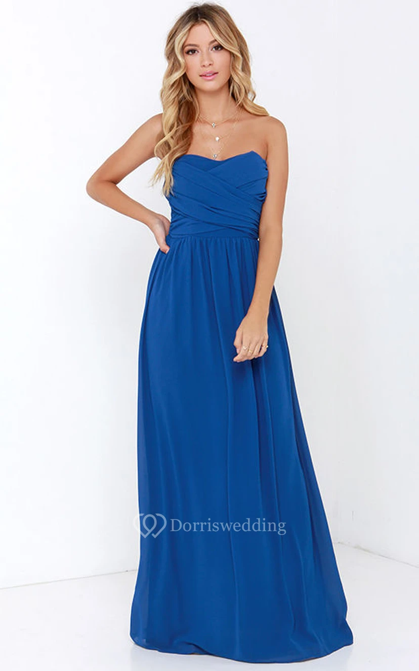 Chiffon Chic Dress With Crisscross Ruched Bodice view 12