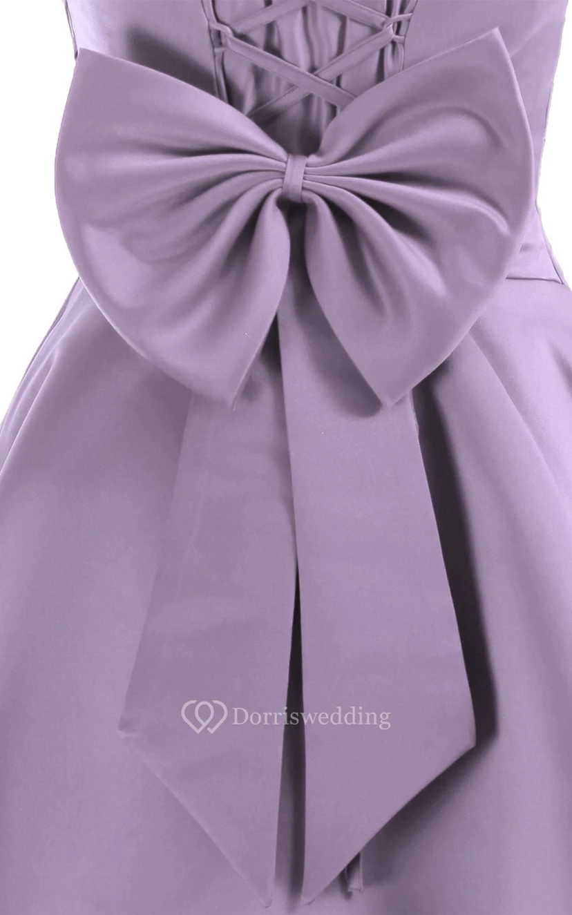 Pleated Strapless DressWith Layered Skirt and Flower view 4