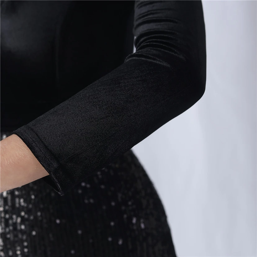 Long-Sleeved Fishtail Evening Dress High-End Atmosphere Elegant Banquet Temperament Velvet Aura Queen view 35