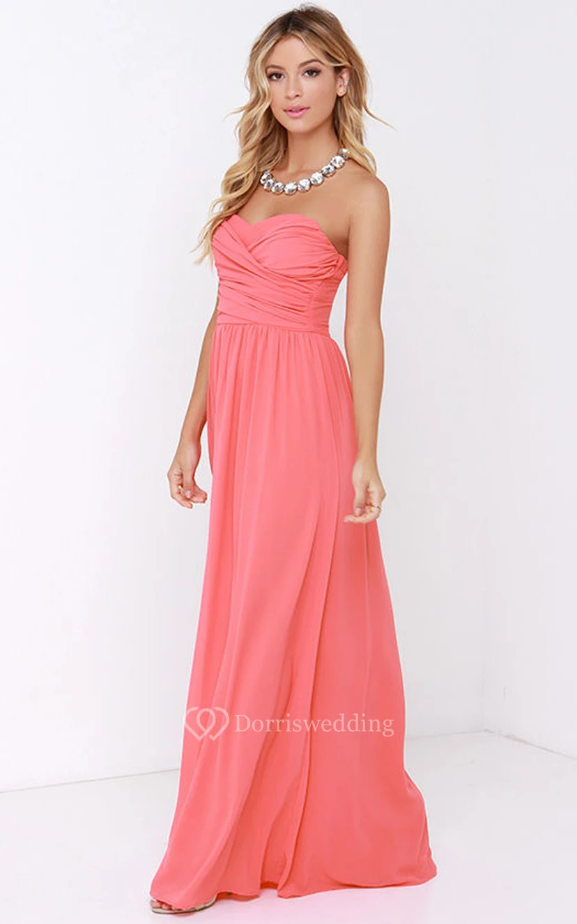 Chiffon Chic Dress With Crisscross Ruched Bodice view 44
