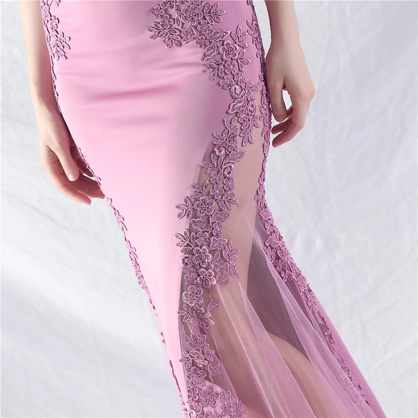 Spitzen-Abendkleid mit heißer Diamant- und Fischgrätenmuster-Weste, tiefem Taillenausschnitt, schulterfreiem Design und kurzer Schleppe view 27