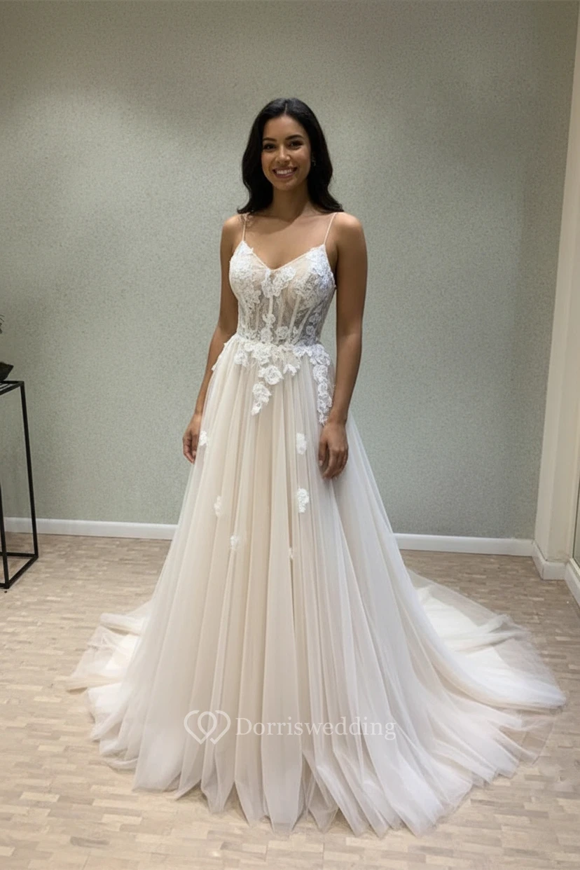Robe de mariée sexy à corset dos nu pour jardin