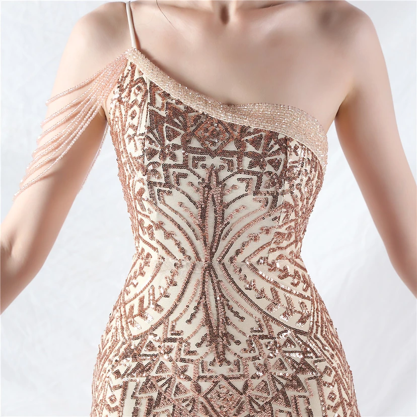 Robe de soirée haut de gamme ornée de perles de positionnement, de fleurs et de broderies en tulle. view 19
