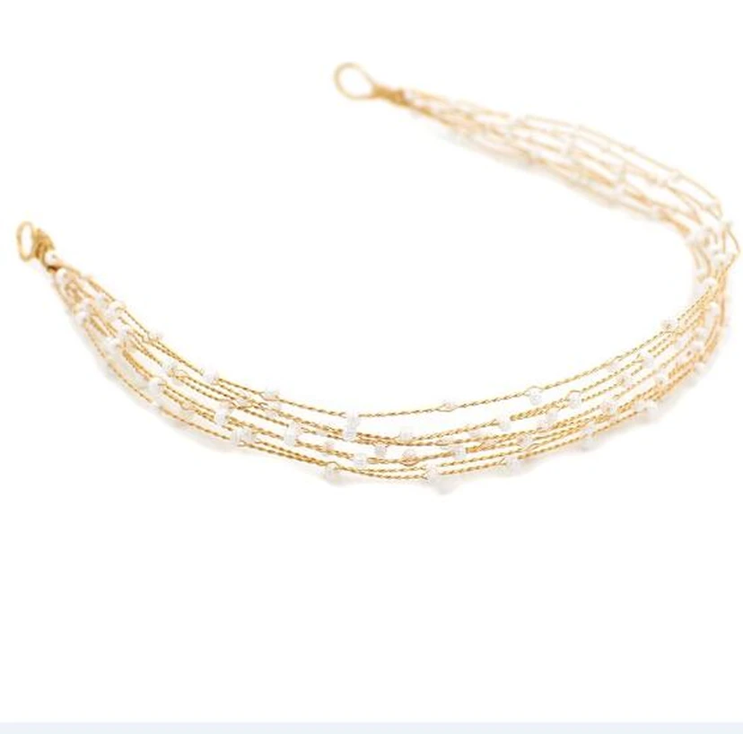 Diademas de novia de perlas preciosas al estilo coreano view 3