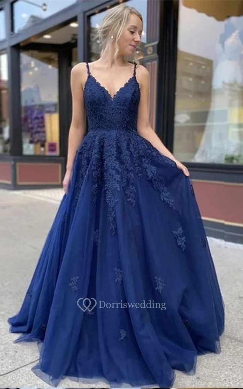Tulle Floor-length Brush Train A Line Sleeveless Simple Evening Dress with Ruffles