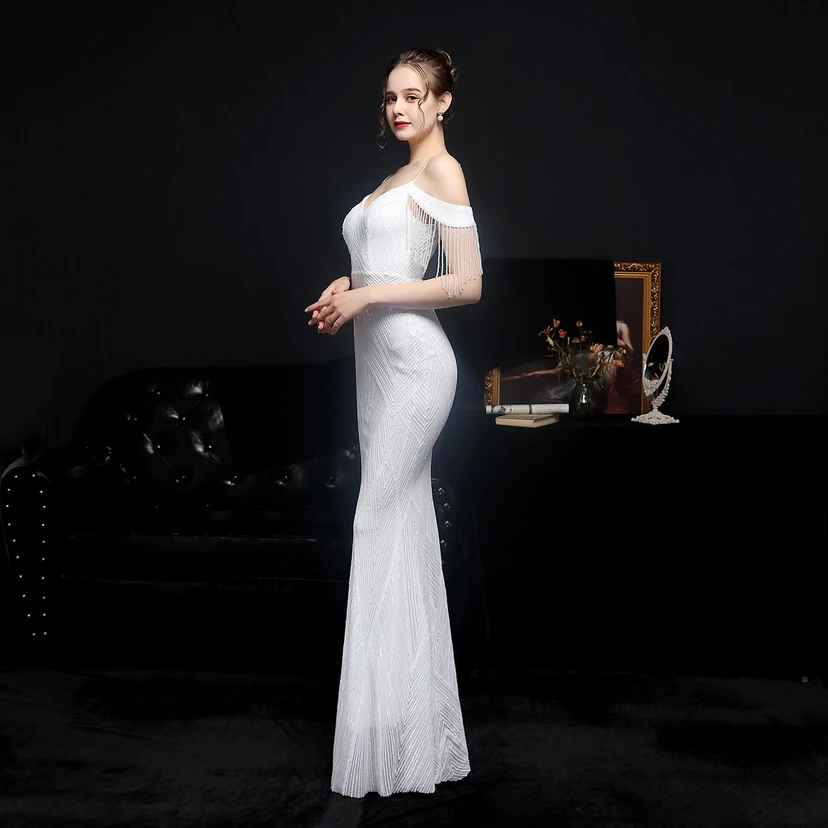 Sequined Fishtail Long Dress Performance Internet Celebrity Event Banquet Car Model Etiquette Evening Dress view 2