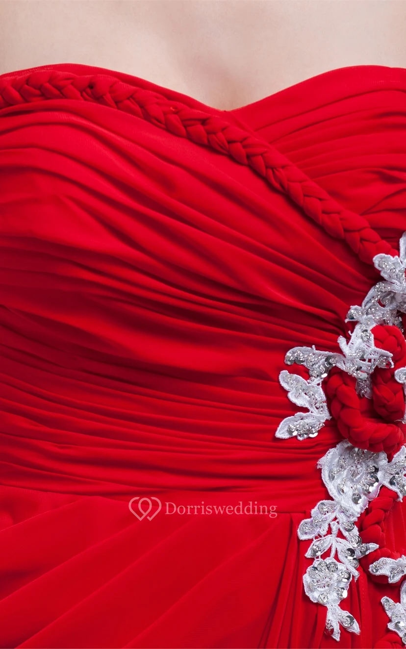Sweetheart Maxi Criss-Cross Appliques and Dress With Pleated view 3
