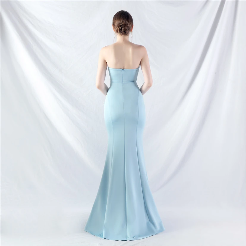 Craft Dress Sexy Off-Shoulder Wrapped Chest Satin Evening Dress view 38