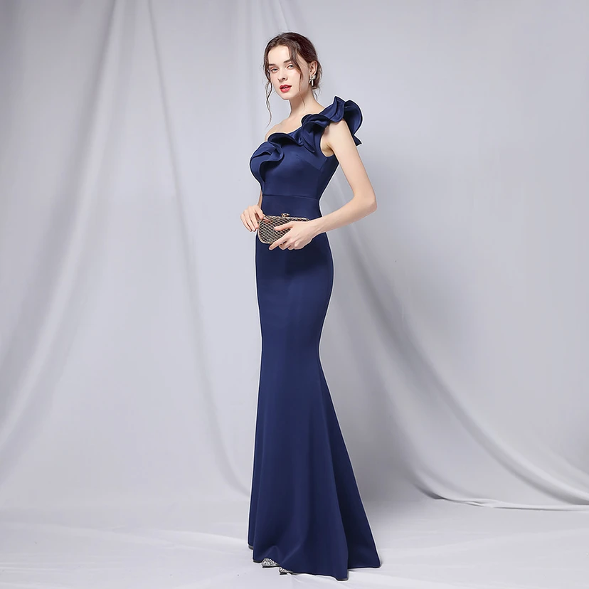 Sechsfarbiges, einseitig schulterfreies Abendkleid für festliche Anlässe, langes, elegantes, figurbetontes und sexy Meerjungfrauenkleid view 23