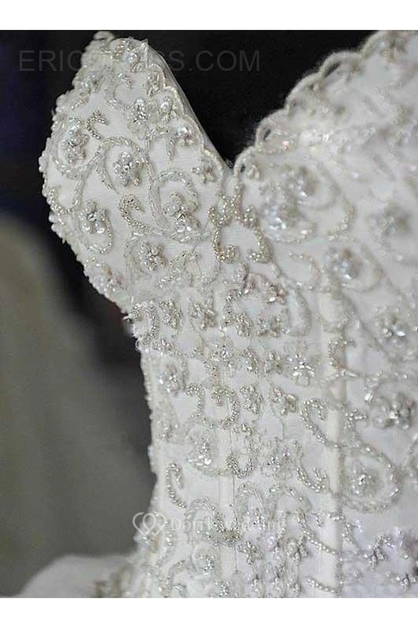 Gorgeous Ball Gown Beadings Wedding Dress Court Train Bowknot view 7