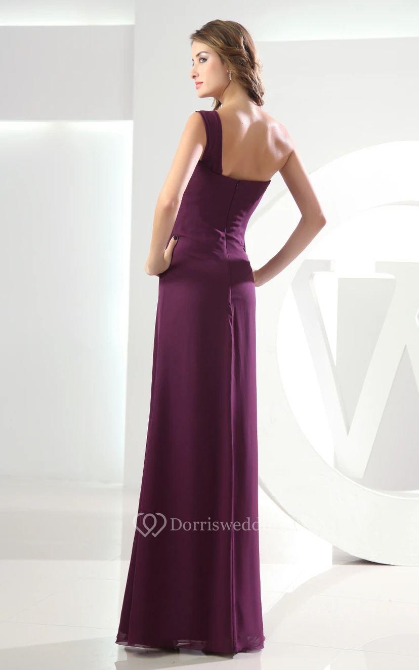Adorable Chiffon Sleeveless Floor-Length Dress With Ruching view 5