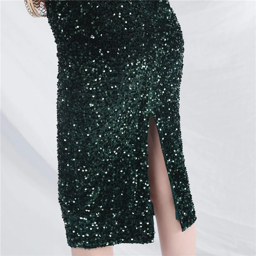 Craft Sequined Velvet Bottom Imitation Handmade Fantasy Sequin Evening Dress Daily Mini Dress view 68