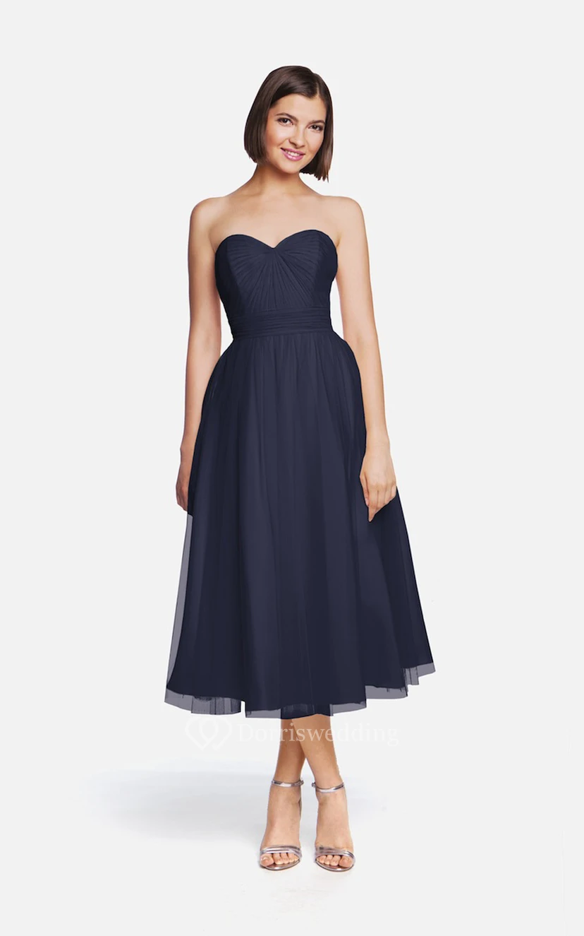 Tulle Tea-Length Angelic Dress With Sweetheart Neck view 15