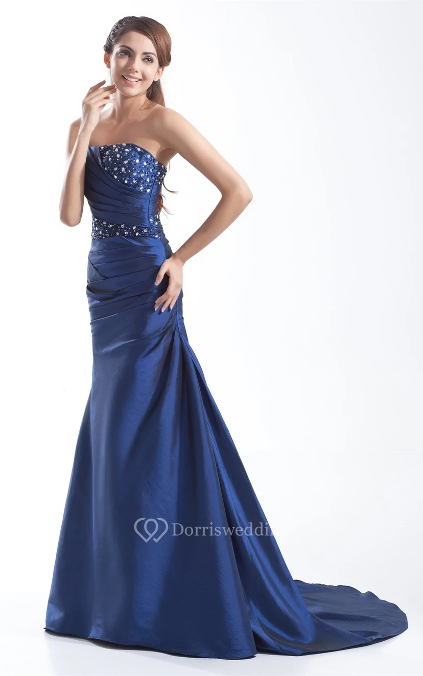 Impressive Taffeta Beaded Sheath Sleeveless Special Occasion Dresses view 4