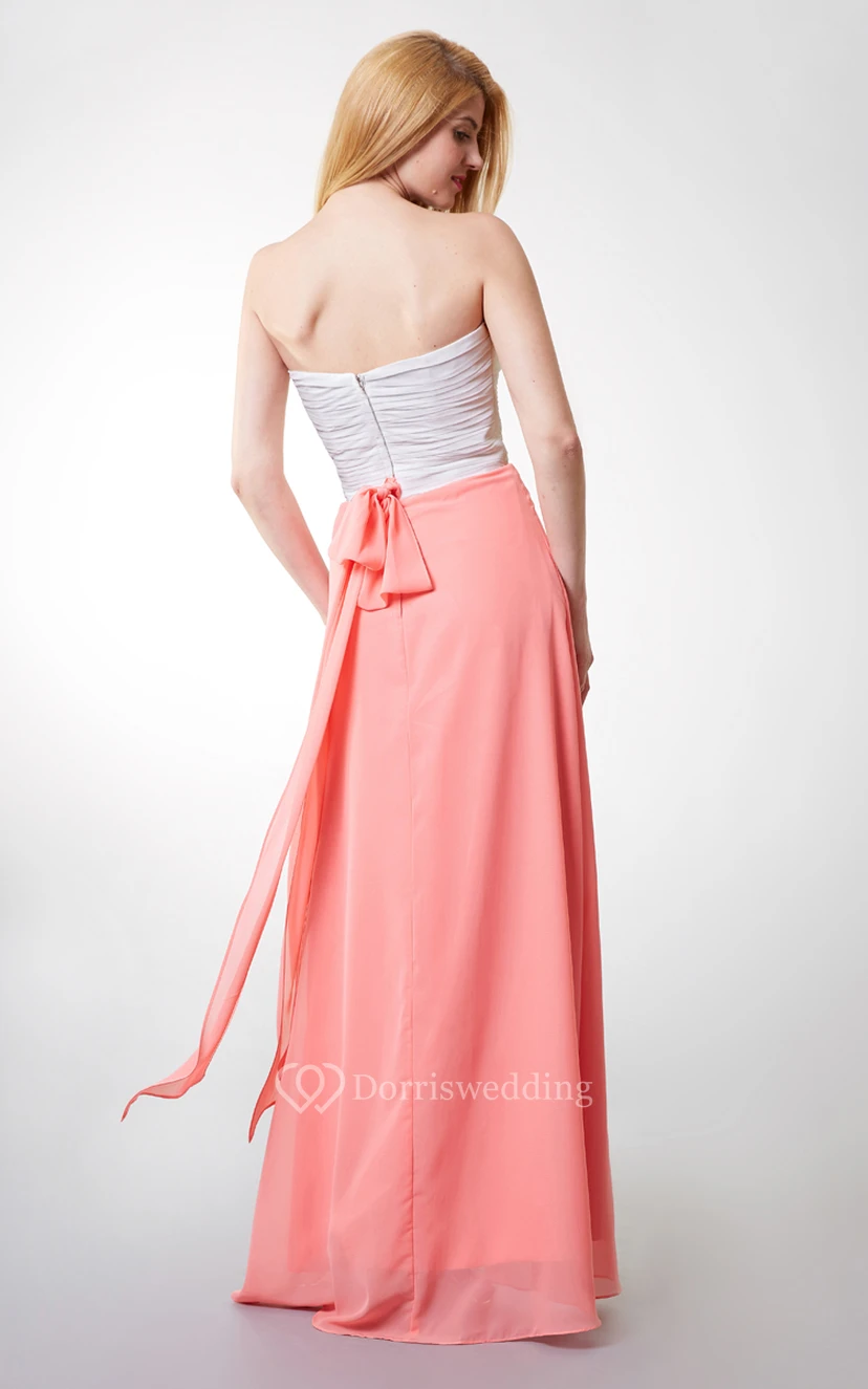 Sleeveless Ruched A-line Long Chiffon Dress view 4