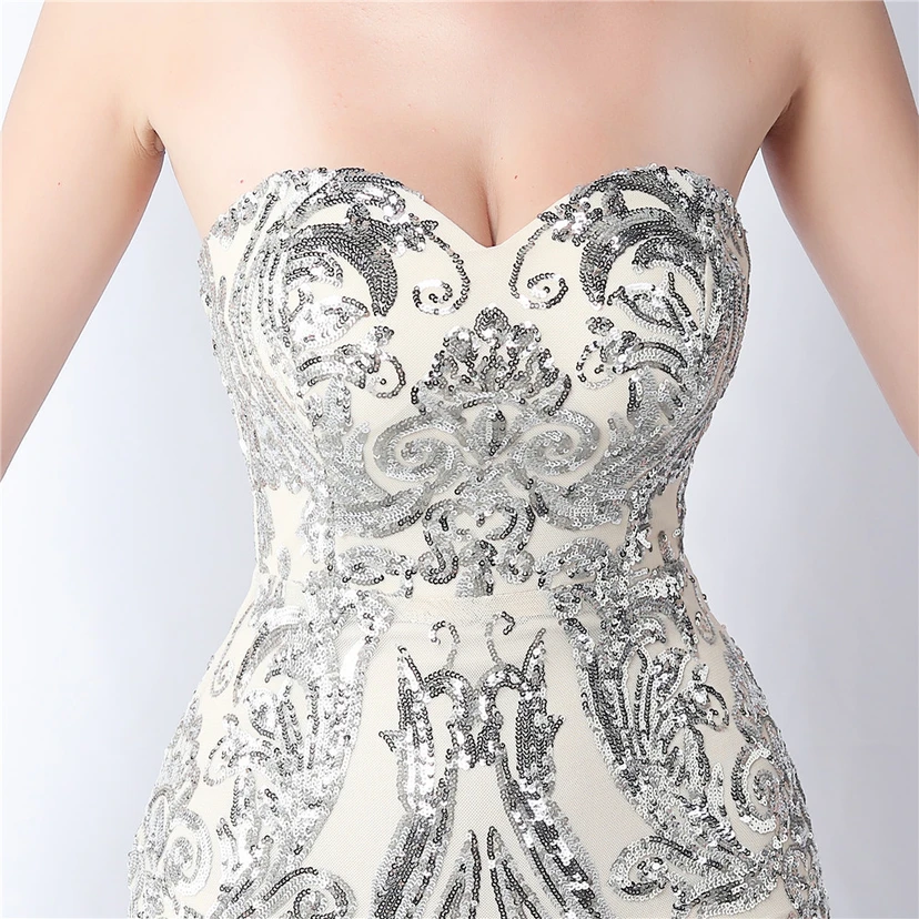 Positionierung Blumenschnitt Netz Pailletten Hochzeitsdinner Toast Party Abendkleid view 62