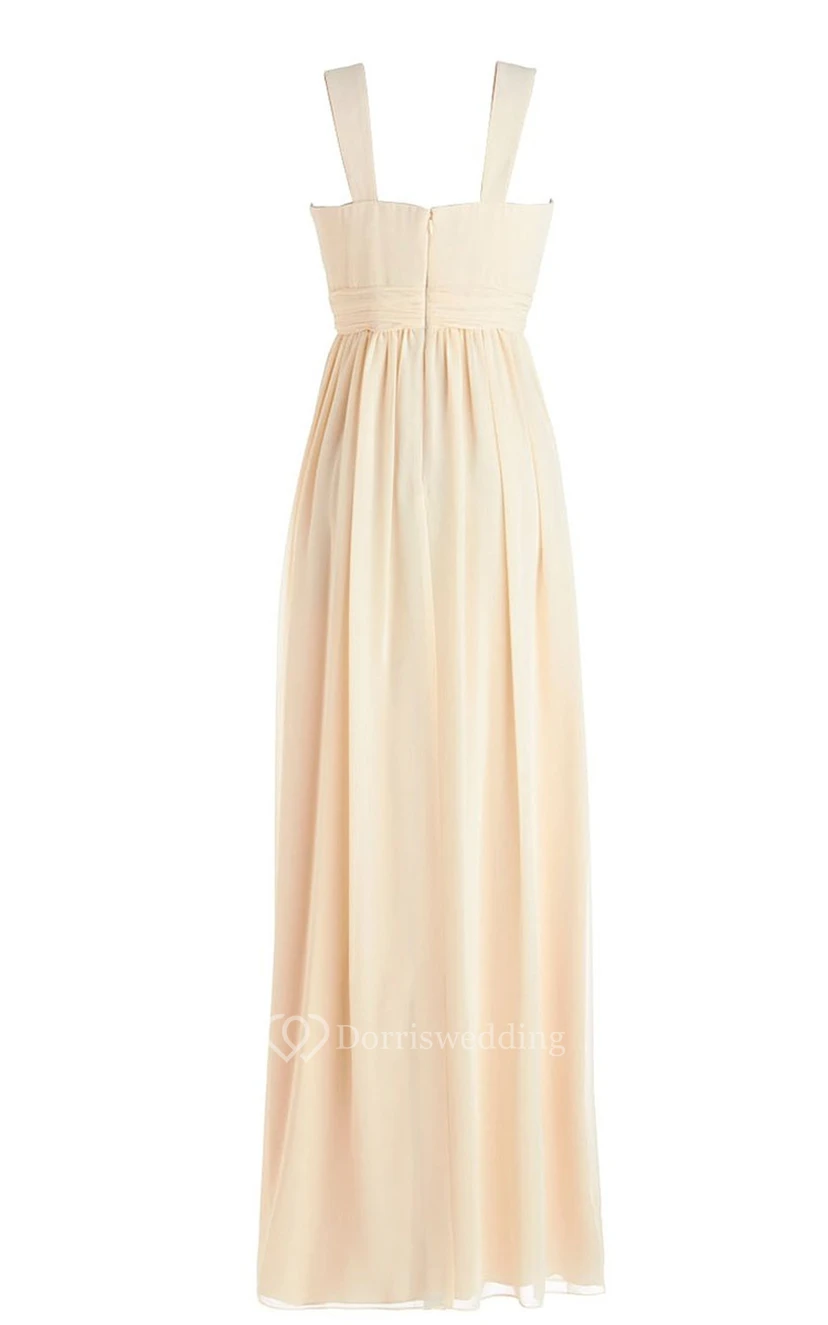 Straps Criss-cross Sheath Gown With Zipper Back view 3