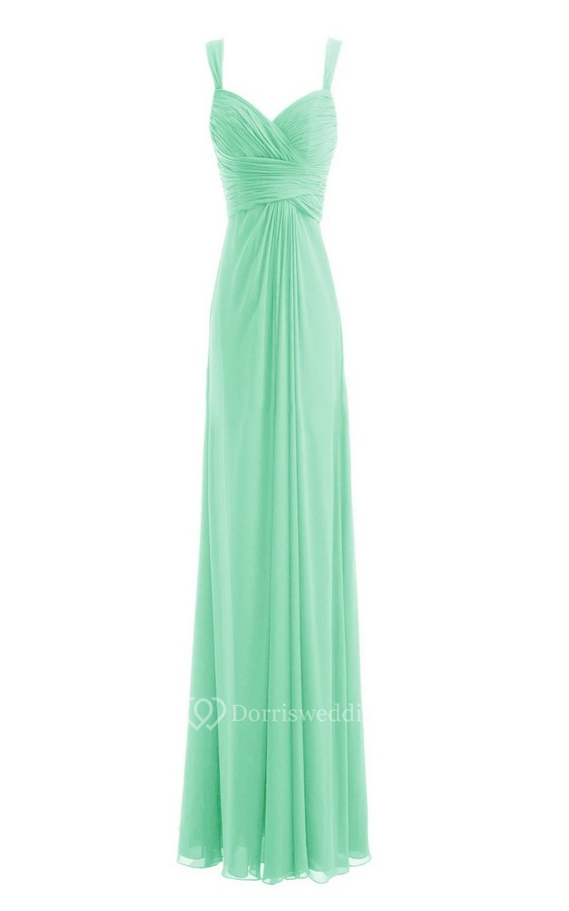 Sleeveless Empire Chiffon Dress With Criss-cross Ruching view 5